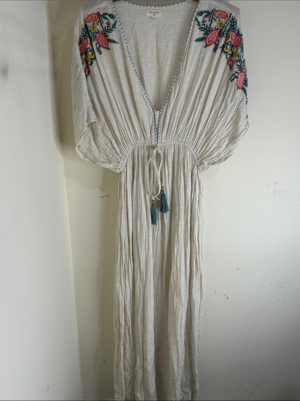 WORLD MARKET Floral Embroidered Kaftan Dress
Size Small/Medium - Picture 14 of 14